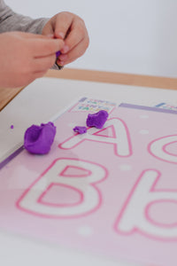 Alphabet Play Dough Mats + Play Dough
